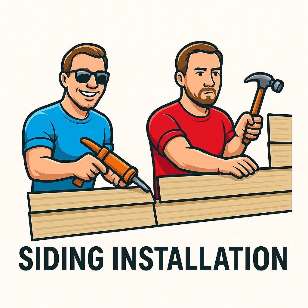 Vinyl siding installation on home exterior